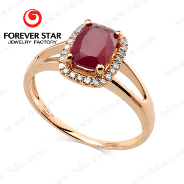 Natural Ruby Ladies ring 18K Gold Finger Ring